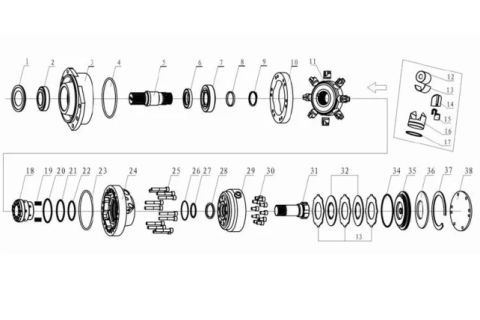 Гидравлический мотор HAMM 01231480 (WIRTGEN 1231480) Дорожный каток Hamm HD110 HV Гидравлический мотор HAMM 01231480 (WIRTGEN 1231480) Дорожный каток Hamm HD110 HV